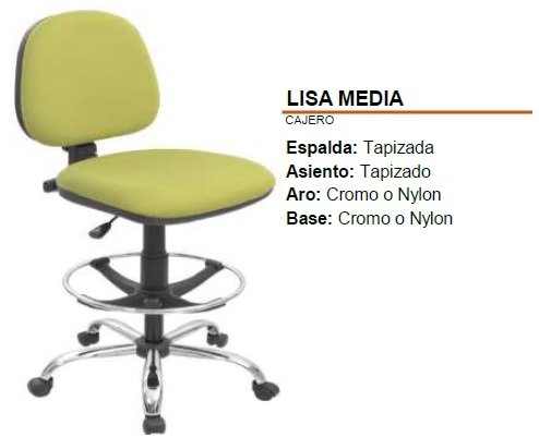 SILLA CAJERO LISA MEDIA