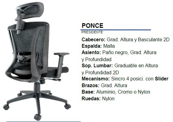 SILLA EJECUTIVA PONCE