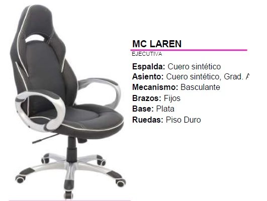 SILLA GAMER MC LAREN