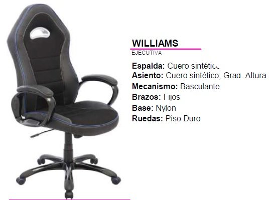 SILLA GAMER WILLIAMS