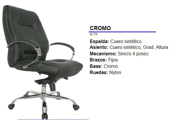 SILLA GERENCIAL CROMO