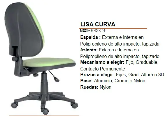 SILLA SECRETARIAL LISA CURVA